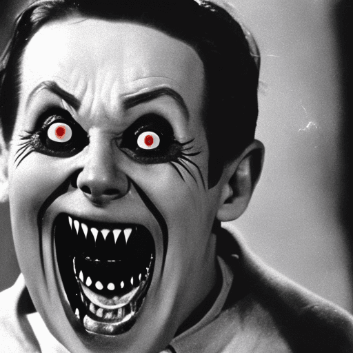 AI generated: the personified face of evil and horror; the panic inducing eyes take main stage; one can't be sure ...