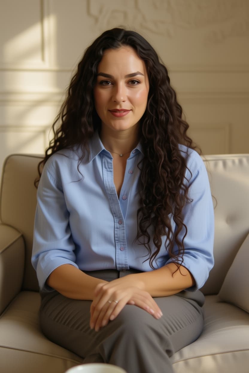 AI generated: A hyper-realistic photograph of a 34-year-old woman who looks completely real and natural, not AI ge...