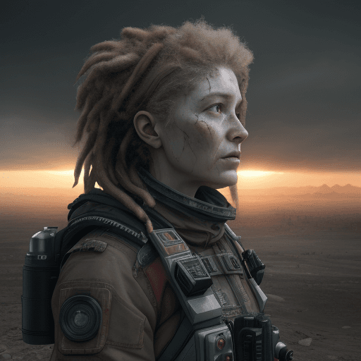 AI generated: A realistic photo of survival, human, Future, Outlook, dread , after apocalypse, photorealistic, ult...