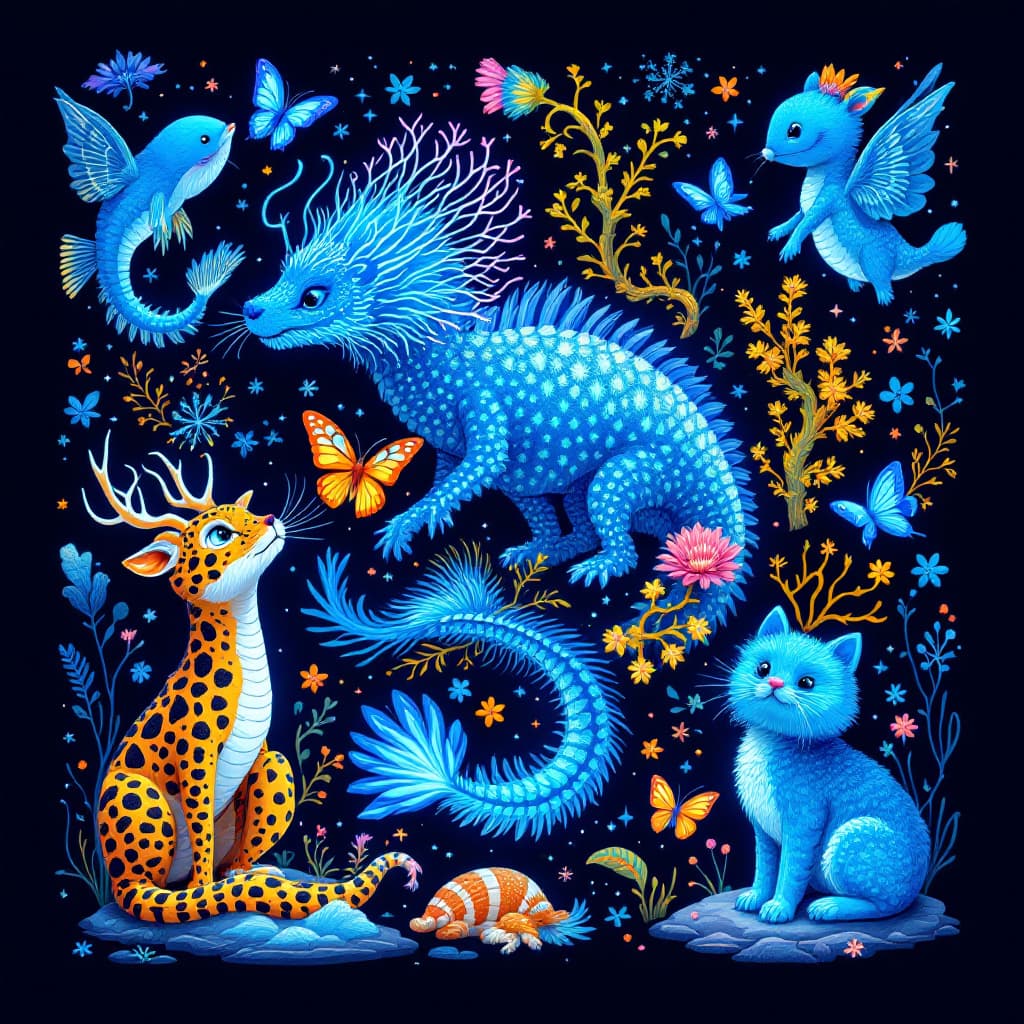 AI generated: ANIMACIONES BIOLUMINICENTES COLOR AZUL PARA RESALTAR UN ANUNCIO 