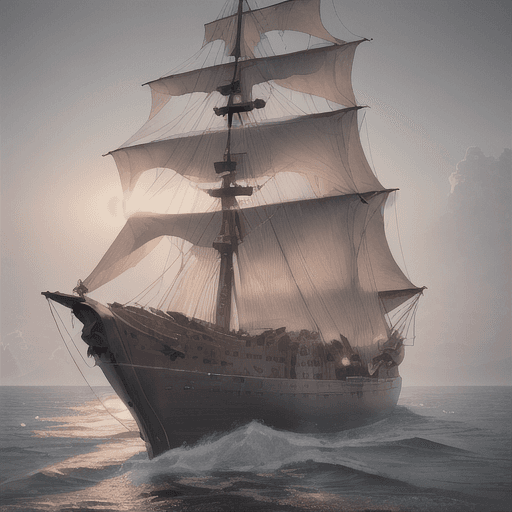 AI generated: photo of a ultra realistic sailing ship, dramatic light, pale sunrise, cinematic lighting, battered,...