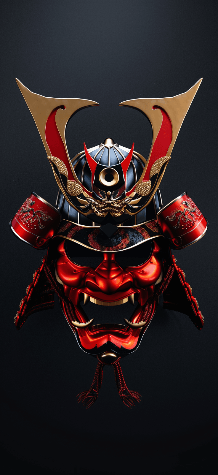 AI generated: an icon red and black representing Samurai Mask, renowned for its vast array of beloved superheroes ...