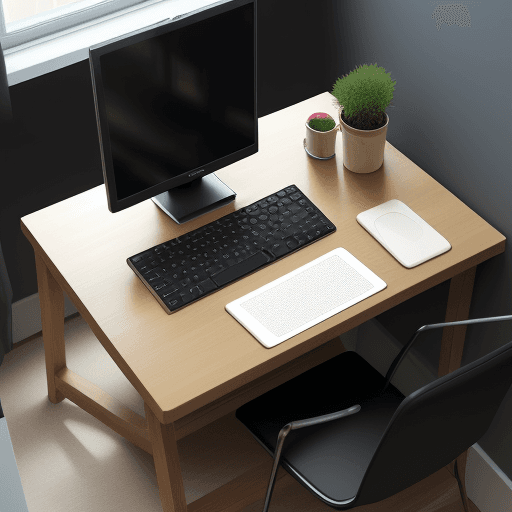 AI generated: a table on which there is a PC, a mobile phone and a tablet