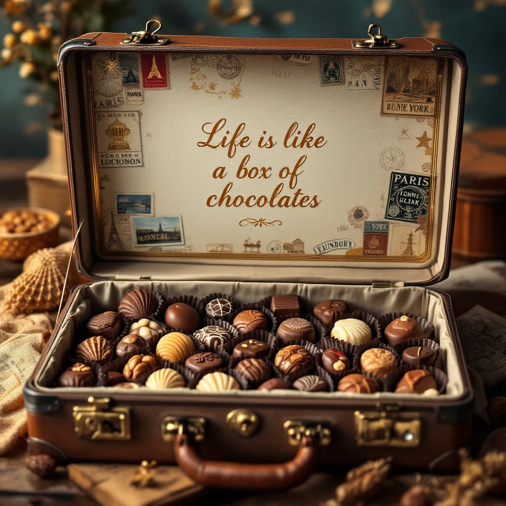 AI generated: A detailed and artistic depiction of an open vintage suitcase with an elegant and luxurious interior...