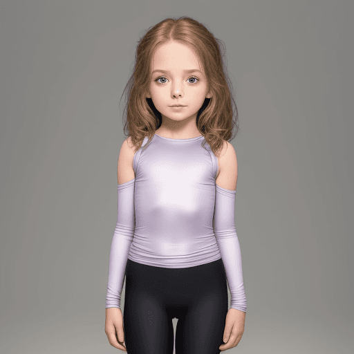 AI generated: 8 year old girl, beautiful face, brwon hair, little girl, tight clothes, skinny