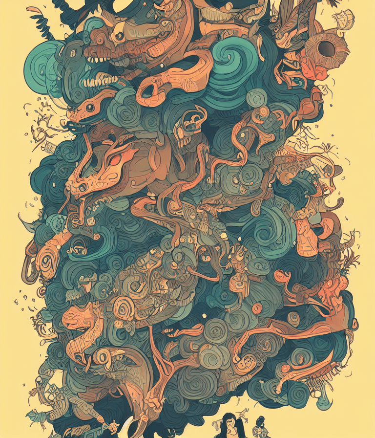 AI generated: mUmUt* on Behance illustration style
