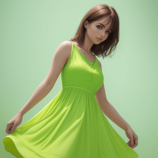 AI generated: High resolution photography of a woman wearing a bright green dress