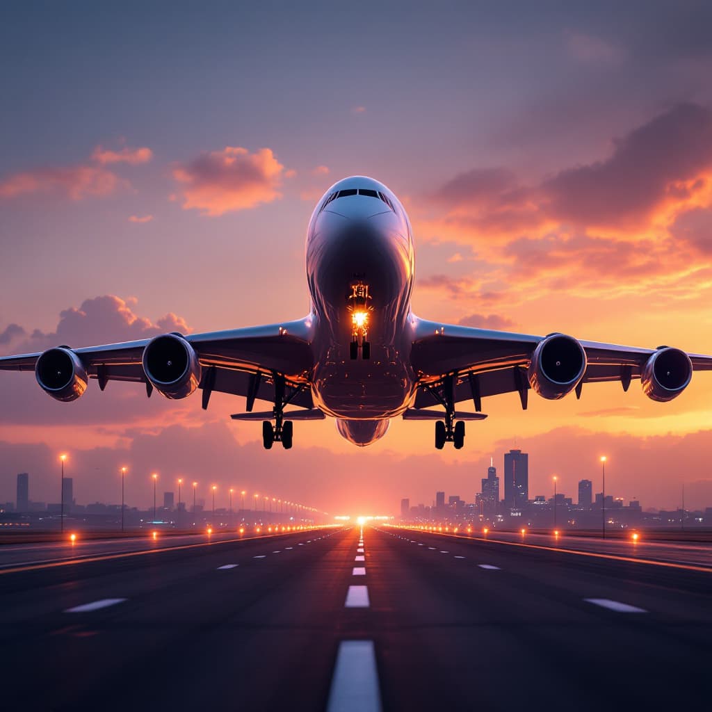 AI generated: A photorealistic image of an Airbus A380 landing at Jomo Kenyatta International Airport (JKIA). The ...