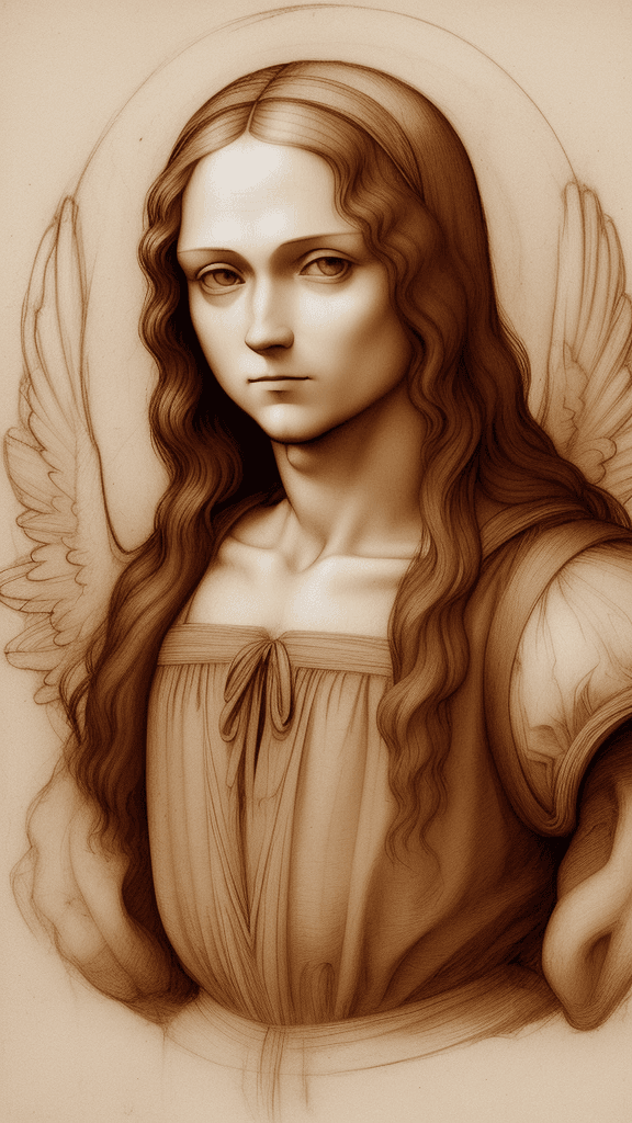 AI generated: Ángel, Leonardo Da Vinci Sketch
