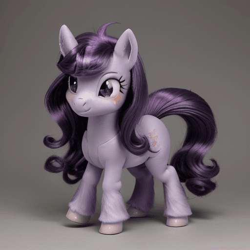 AI generated: Twilight Sparkle is a pony with a small and slender body. She has a coat color that is lavender, whi...