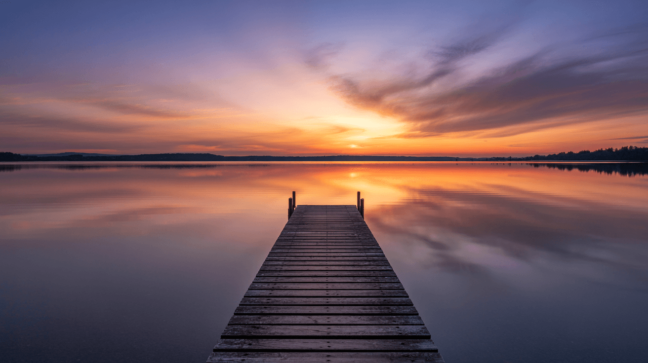 AI generated: Sunset Serenity: Tranquil Waters