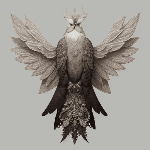 AI generated: ethereal Bohemian eagle bird, Bombycillid garrulous :: intricate details, ornate, detailed illustrat...