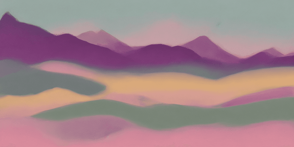 AI generated: On a minimalist Valentine's Day landscape background, we see a tranquil meadow in a soft, pastel hue...