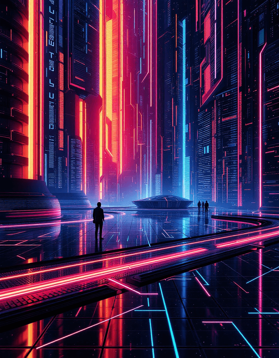 AI generated: A random strange image of a futuristic scenario in the style of Futuristic Grid Aesthetics