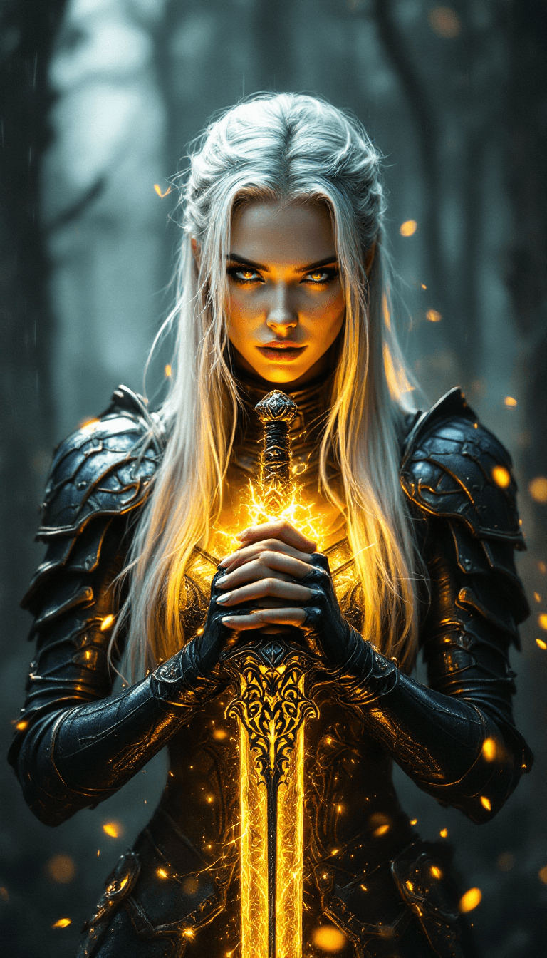 AI generated: a highly detailed, rough-textured color pencil sketch of a fantasy-themed digital artwork featuring ...