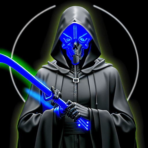 AI generated: Imagine the Grim Reaper as a digital avatar in a futuristic virtual world. It depicts the Grim Reape...