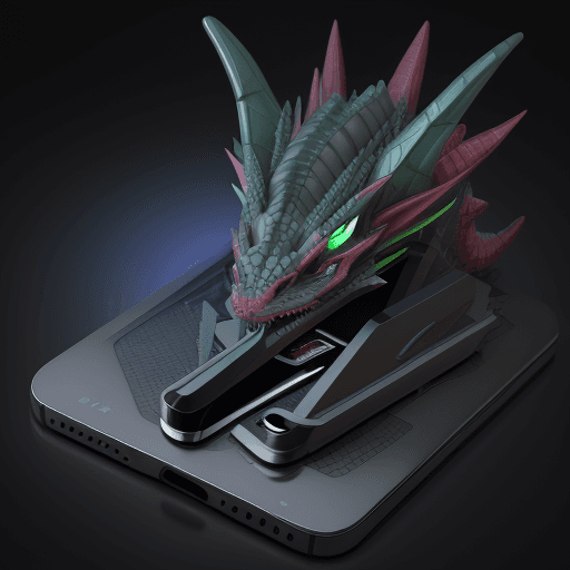 AI generated: Smartphone dragon futurista 