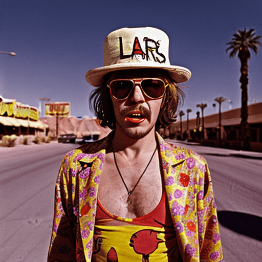 AI generated: fear and loathing in las vegas in the style man on drugs