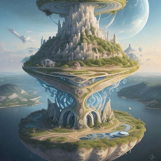 AI generated: An imaginative and artistic scene of a Volnovakha city in future, with a vibrant landscape that incl...