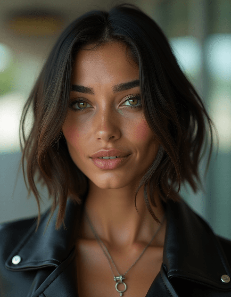 AI generated: Ultra realistic photo of a 24-year-old Assyrian-Montenegrin female vibrant street artist with a warm...