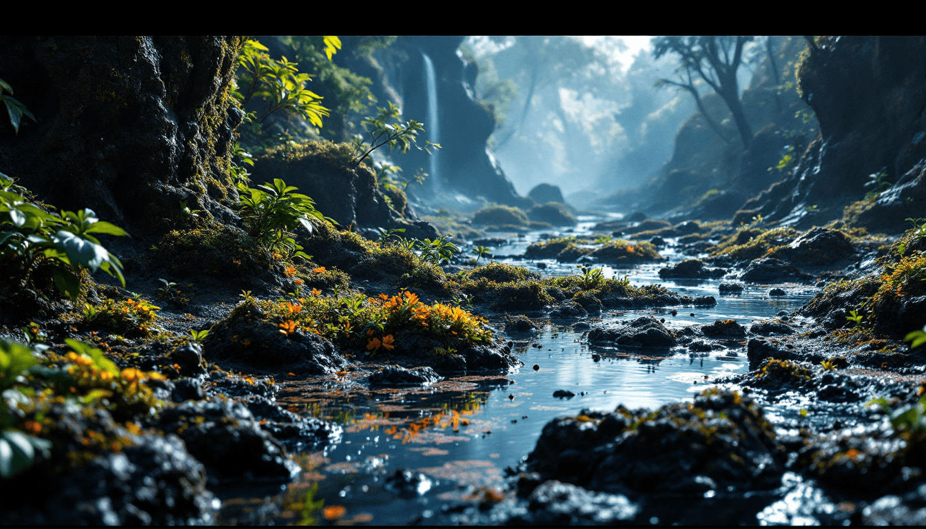 AI generated: (Terraformed alien mudworld), High quality, 8K, Ultra HD, Highly detailed, High contrast, Accurate l...