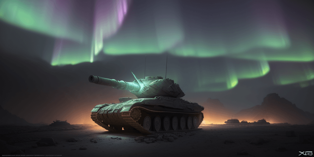 AI generated: tank at war, in the ancient abandoned city epic scene, volumetric lighting futuristic, intricate, hi...
