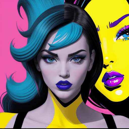 AI generated: Produce an eye-catching 8K pop art-style image of a famous celebrity, using bold and contrasting col...