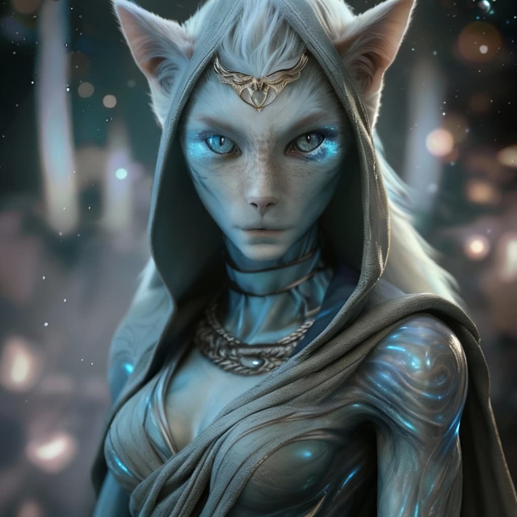 AI generated: Transform all anthropomorphic characters into elegant, anatomically refined hybrids blending animal,...