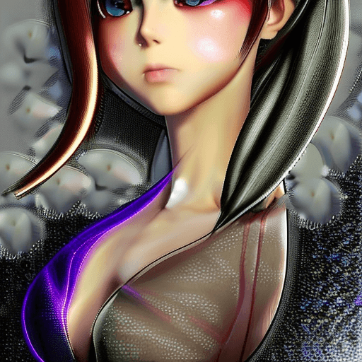 AI generated: ultra realistic beautiful cute girl, sexy, detailed face, purple eyes, detailed eyes, red eyeshadow,...