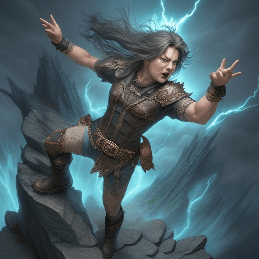 AI generated: power of rock stending fantasy
