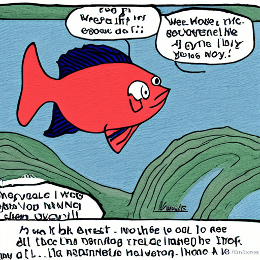 AI generated: Cartoon fish sad