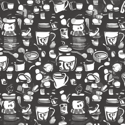 AI generated: Coffe cute,2d, white background