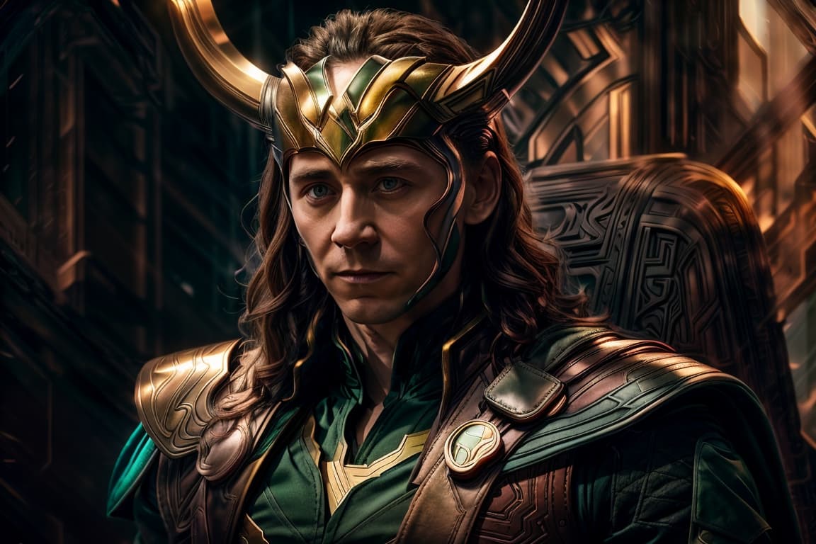 AI generated: a man in a costume with horns and horns on his head, a photorealistic painting by Mark Brooks, devia...