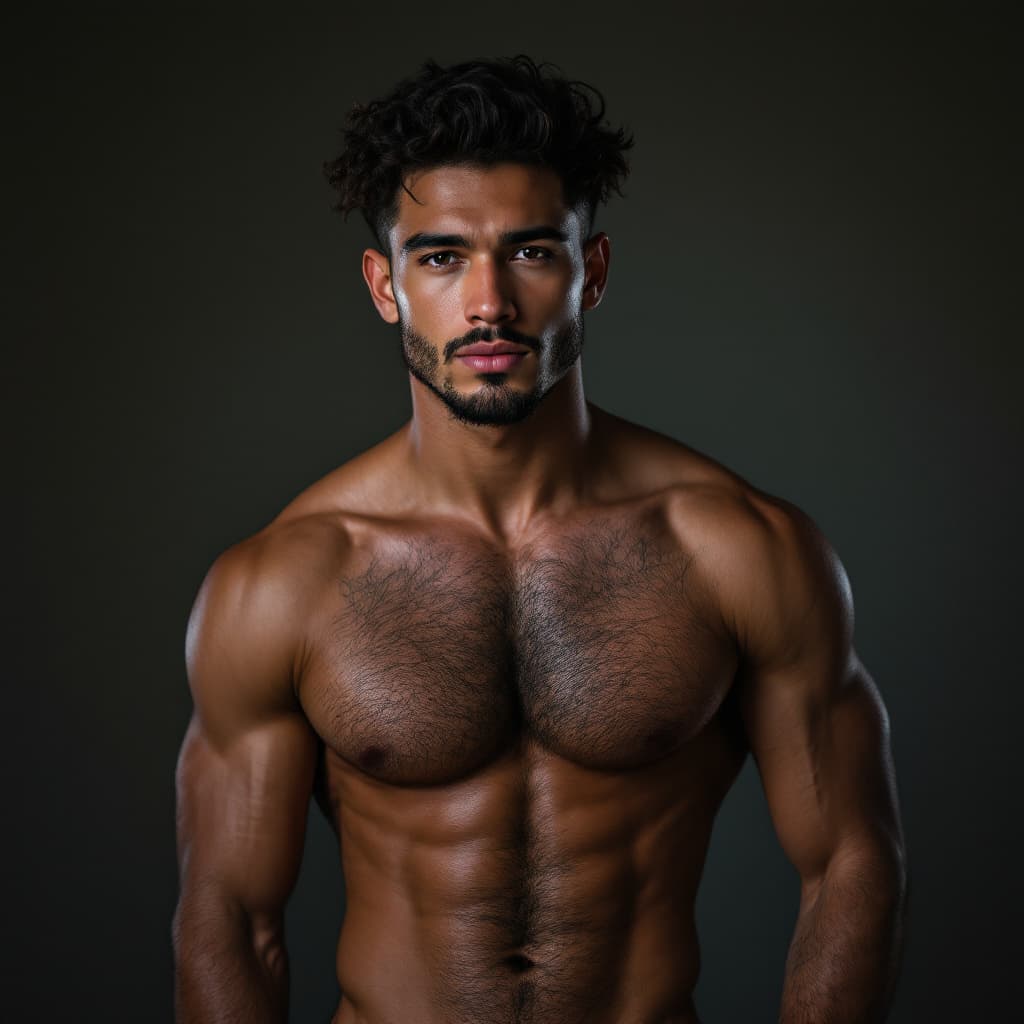 AI generated: NSFW vibrant, professional studio, full body, photograph, young, attractive, handsome, friendly, cas...