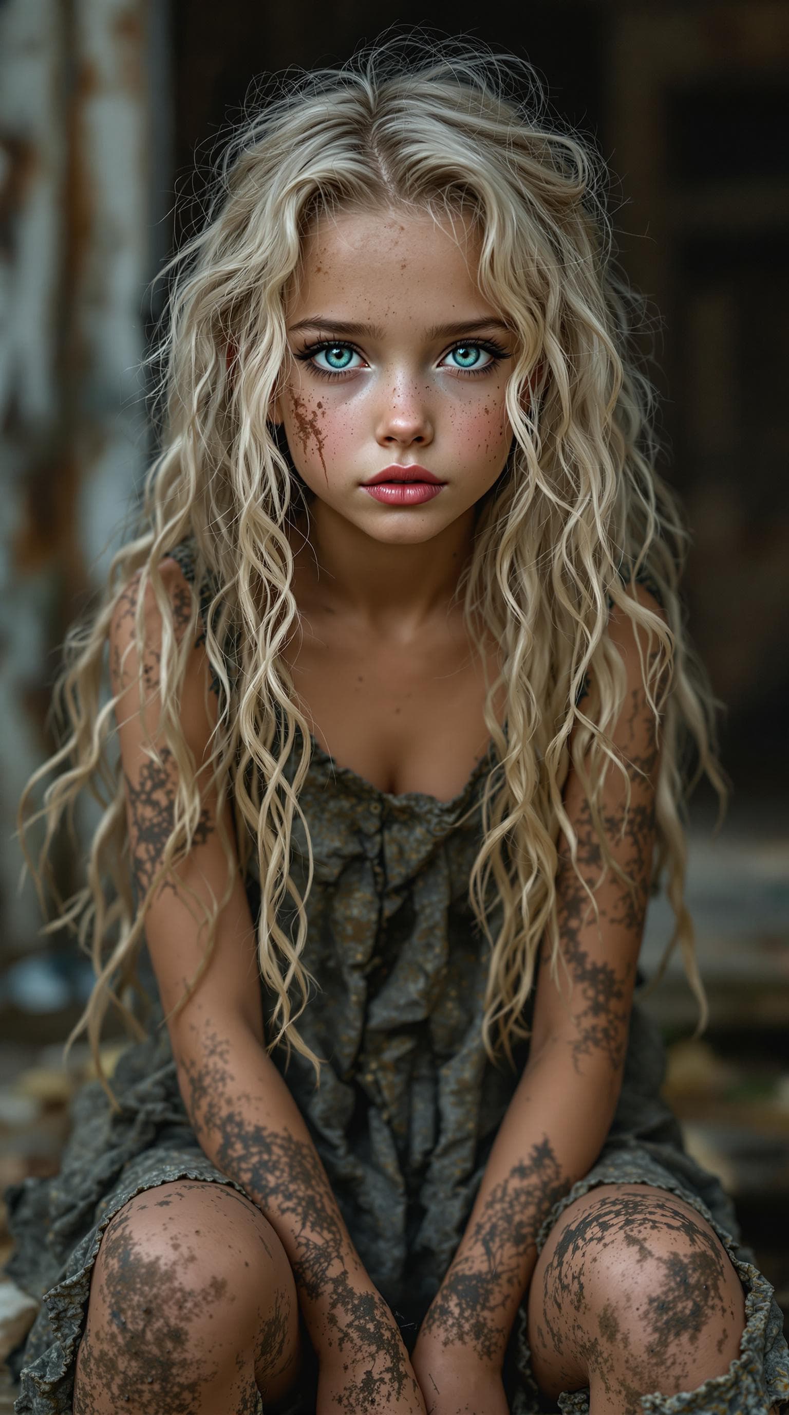 AI generated: a professional photo of a exceptionally beautiful girl in the world (age 8), (eight year old) highly...