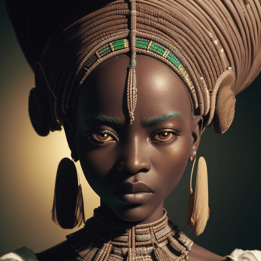 AI generated: An incredibly detailed macro beauty photo of an older African mode ,Shot on a Hasselblad medium form...