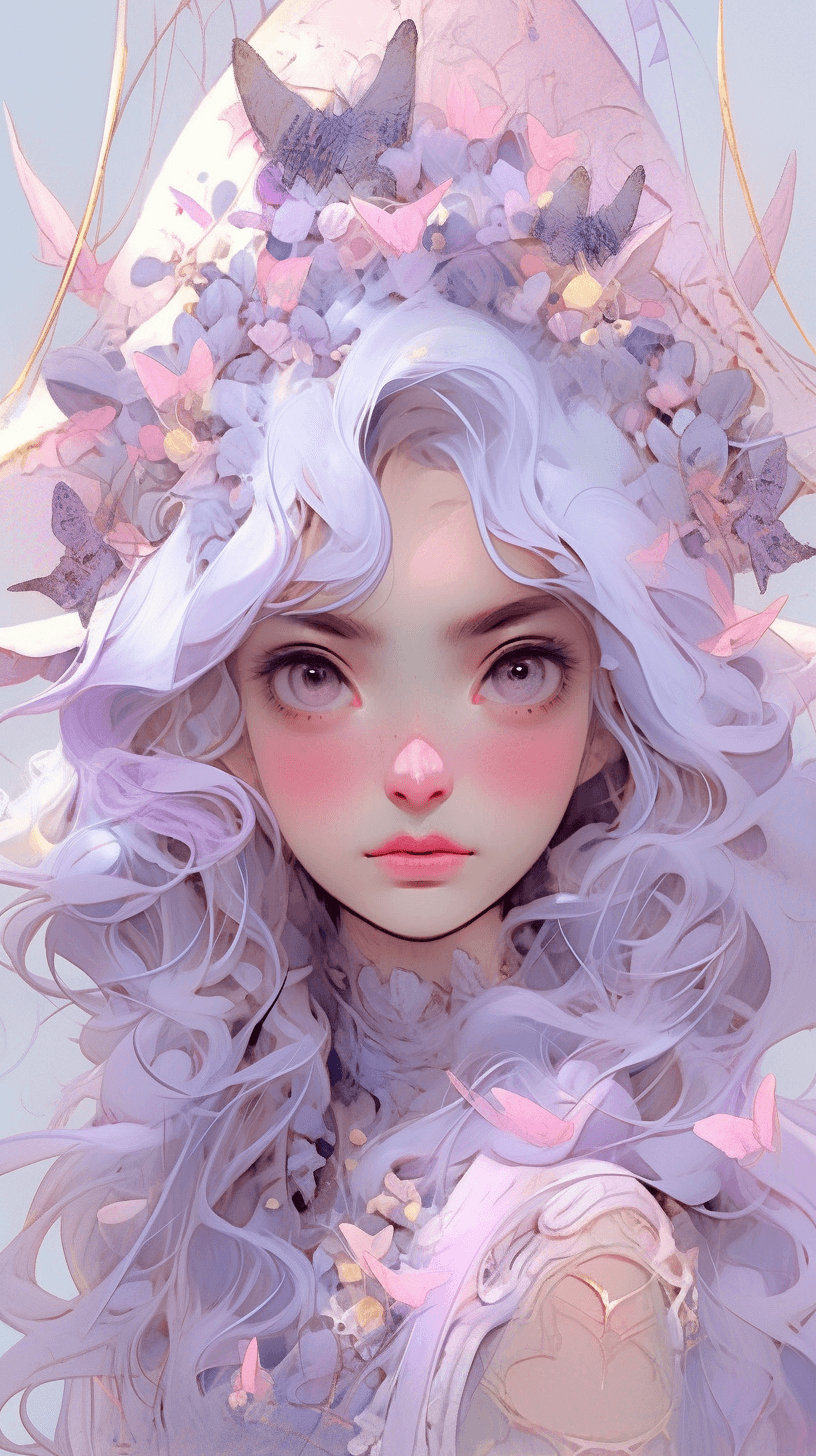 AI generated: The Romanticism meets surrealism, close up shot of Spanish dreamy girl, manga style, in ethereal and...