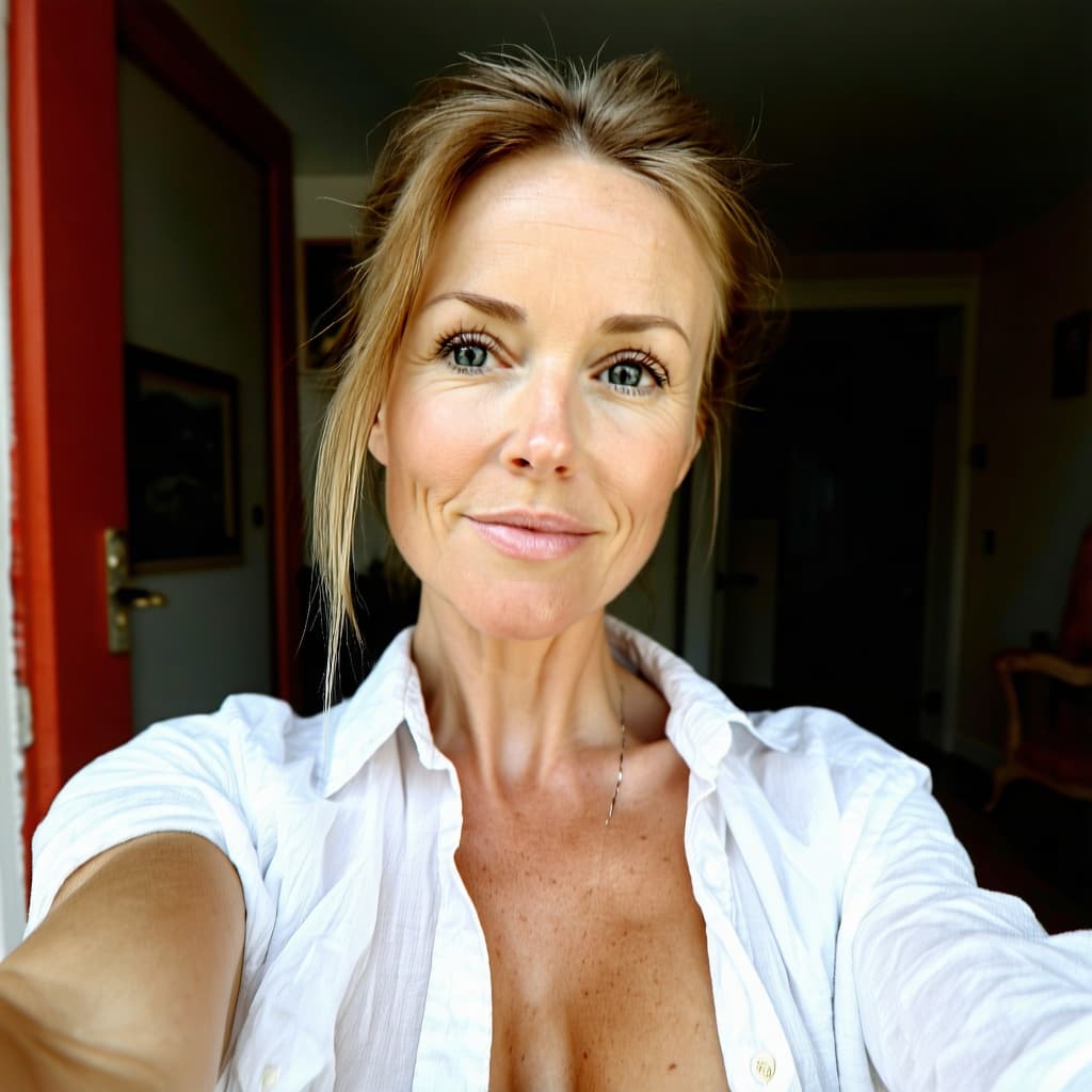 AI generated: Female sexual selfi naturally dressed 

