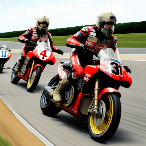 AI generated: American soldiers in motorcycle race