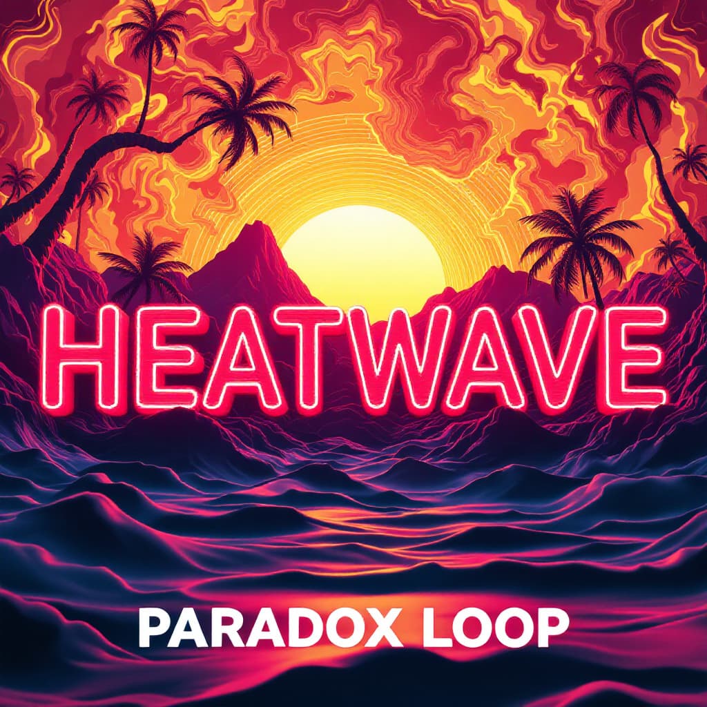 AI generated: Cinematic 3D Text "HEATWAVE", vaporwave cubism Background::1 Cinematic 3D Text Effect "Organic"::2 T...