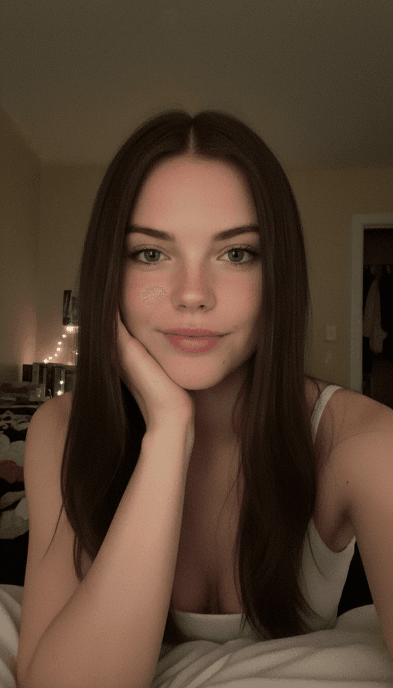 AI generated: Take the face from the input picture. An extremely mediocre iPhone front camera selfie, with no clea...