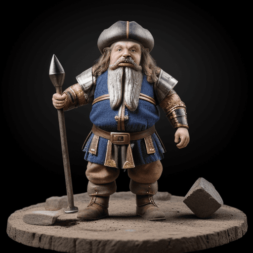AI generated: Ultra high resolution photography of a medieval, male, Dwarf, Miner