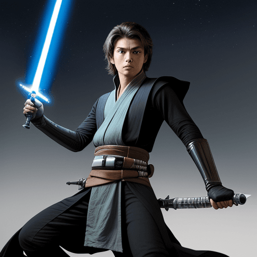 AI generated: skilled swordsman known for his prowess with a double-bladed lightsaber in star wars universe and be...