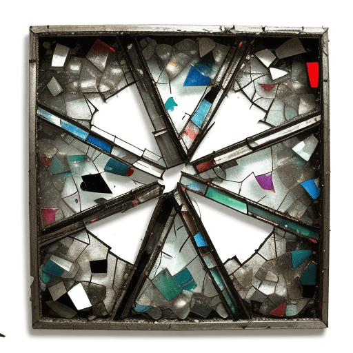 AI generated: art with broken glass like a 80s music album artwork