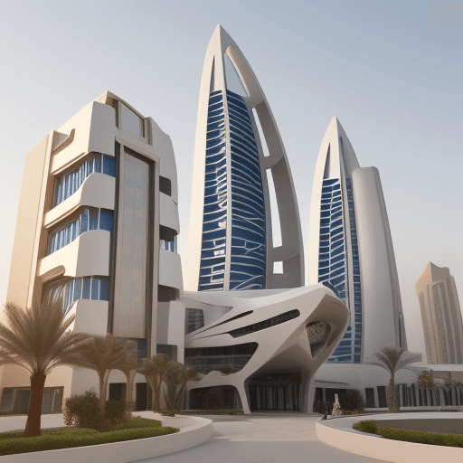 AI generated: College of engineering, futuristic design, built using 3D Printing Technology in dubai 