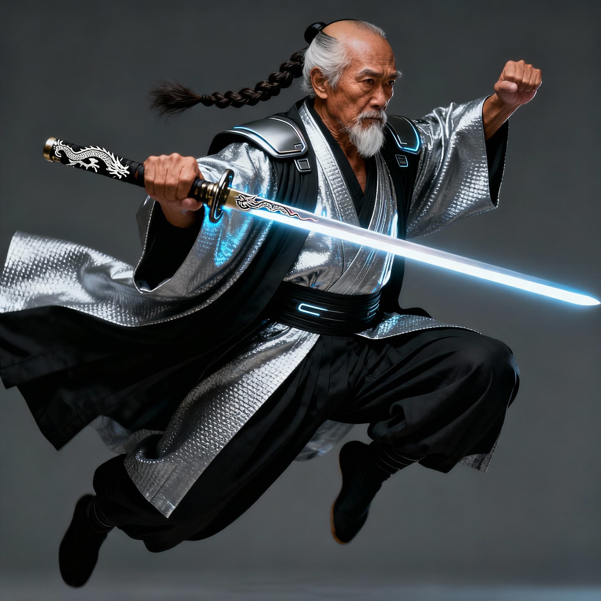 AI generated:  image is a spectacular high-resolution   Star Wars perfect cinematic portrait with a Japanese feuda...