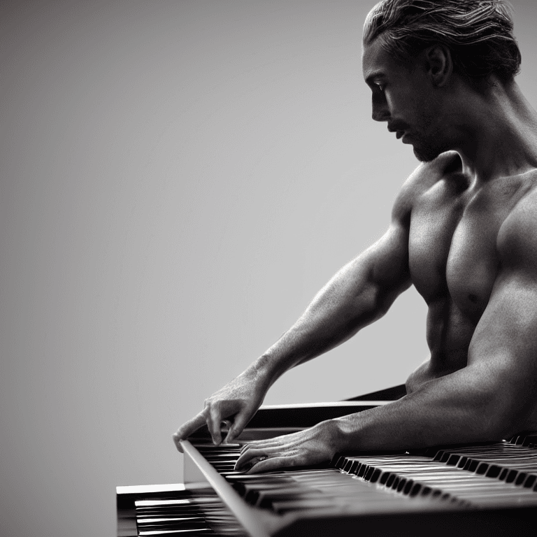AI generated: pianist, male, intricate details, fineart, max details, Ultra realistic, photo realism, perfect anat...