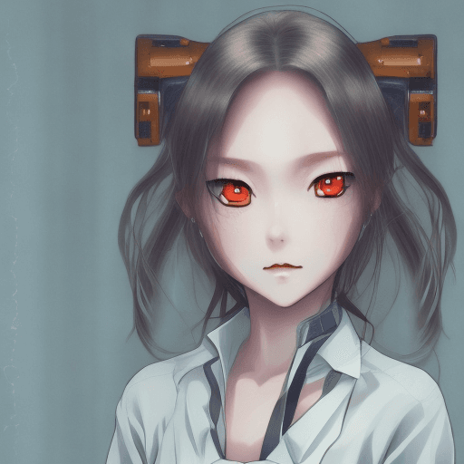 AI generated: Anime girl , mug shot , beautiful , bladerunner style , looking at the camera angry , looking at the...