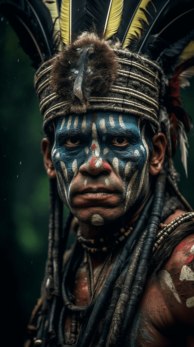 AI generated: Ancient incan warrior :: Hyper realism :: Cinematic light a shot by Nikon Z9 :: lens 35 mm :: F 1,8 ...