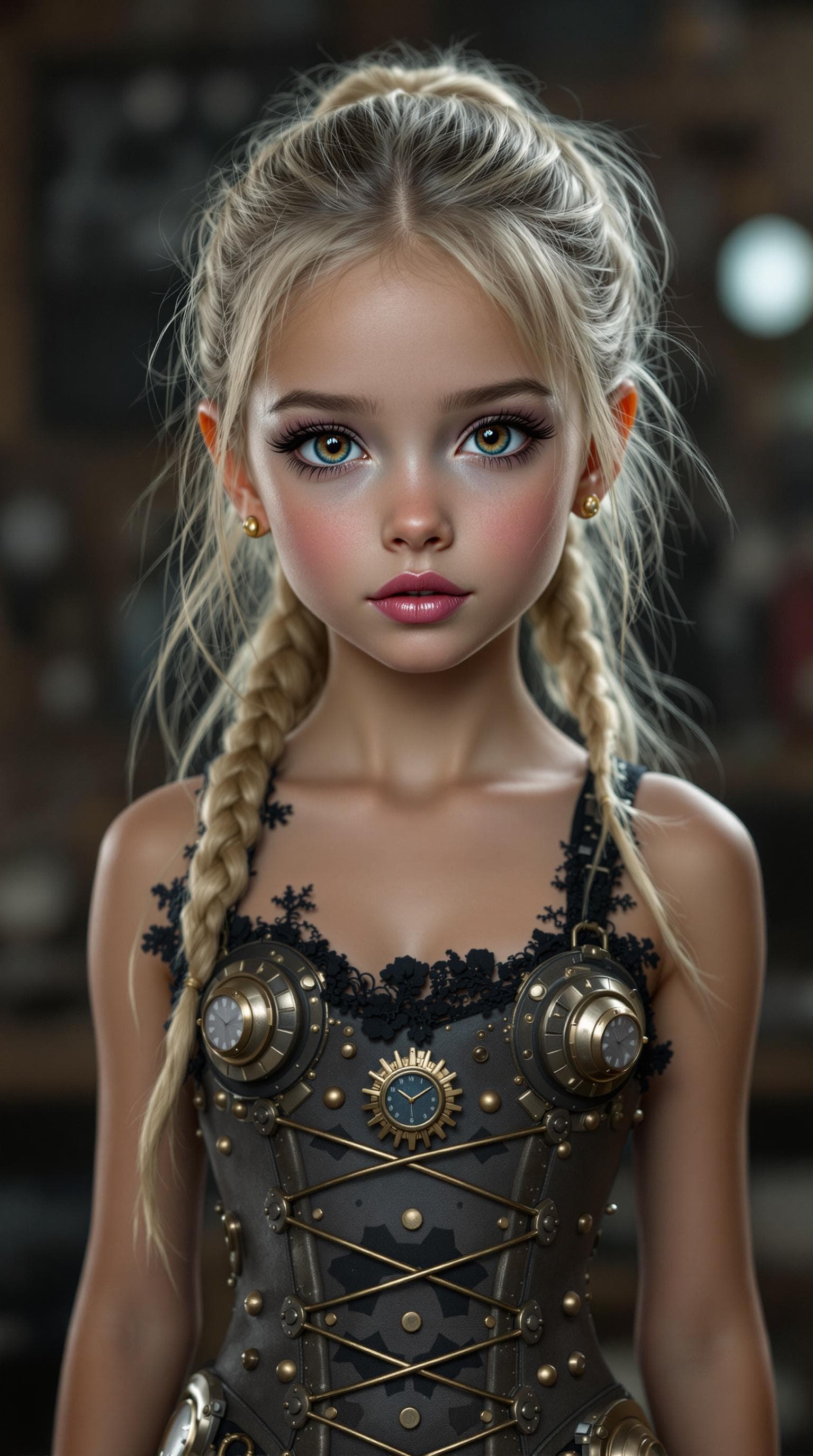 AI generated: a professional photo of a exceptionally beautiful girl in the world (age 7), (seven year old), highl...